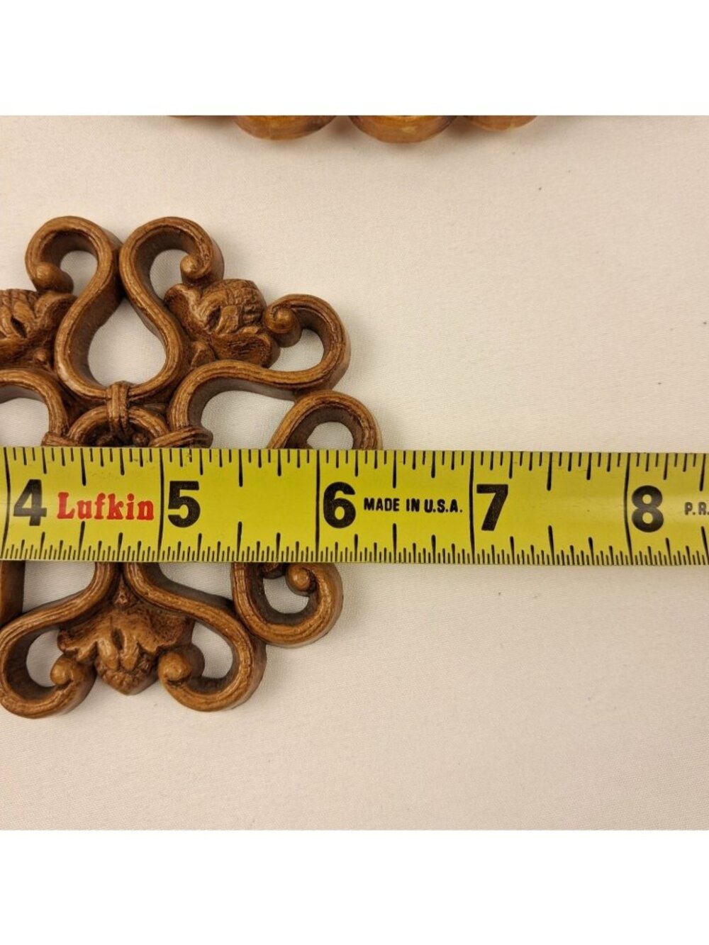 VTG 70's Homco Ornate Wall Mirror & Floral Décor Set Filigree Design Resin Decor - Picture 5 of 12